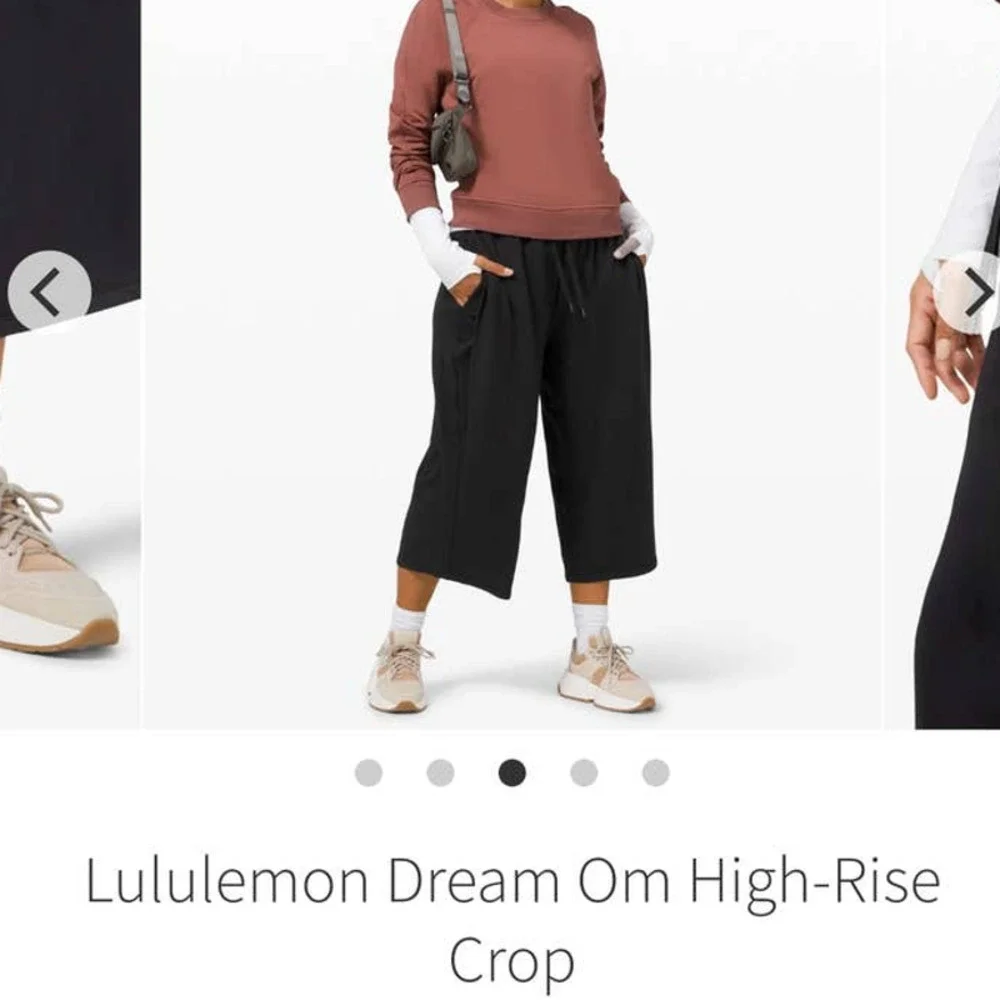 Lululemon Athletica Dream Om High Rise Wide Leg Crop Pants Est Size 8